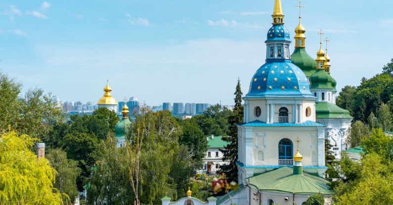 Cathedrals - Churches Domes on Blue Sky