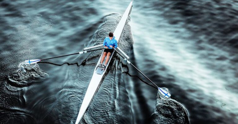 Rowing - Man Rowing Boat