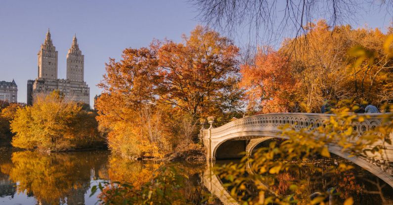 Lake District - Bow Bridge crossing calm lake in autumn park